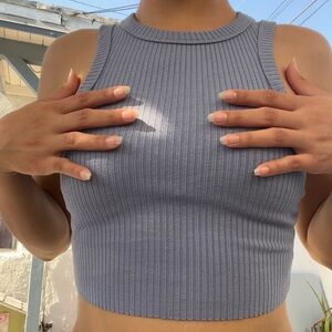 Women's Ribbed Blue Tank Top - size S - Lightly Worn